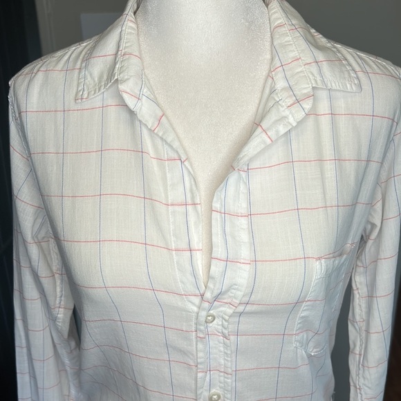 Frank & Eileen Barry Button Down Red and Blue Windowpane Check Rare Size XS - Picture 3 of 10